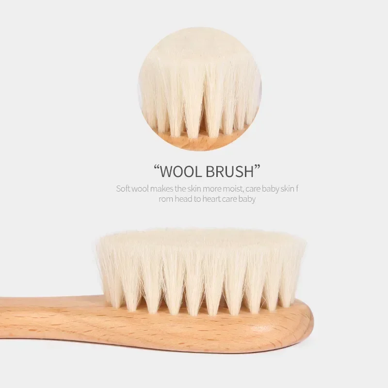Newborn Baby Soft Wool Hair Brush 3