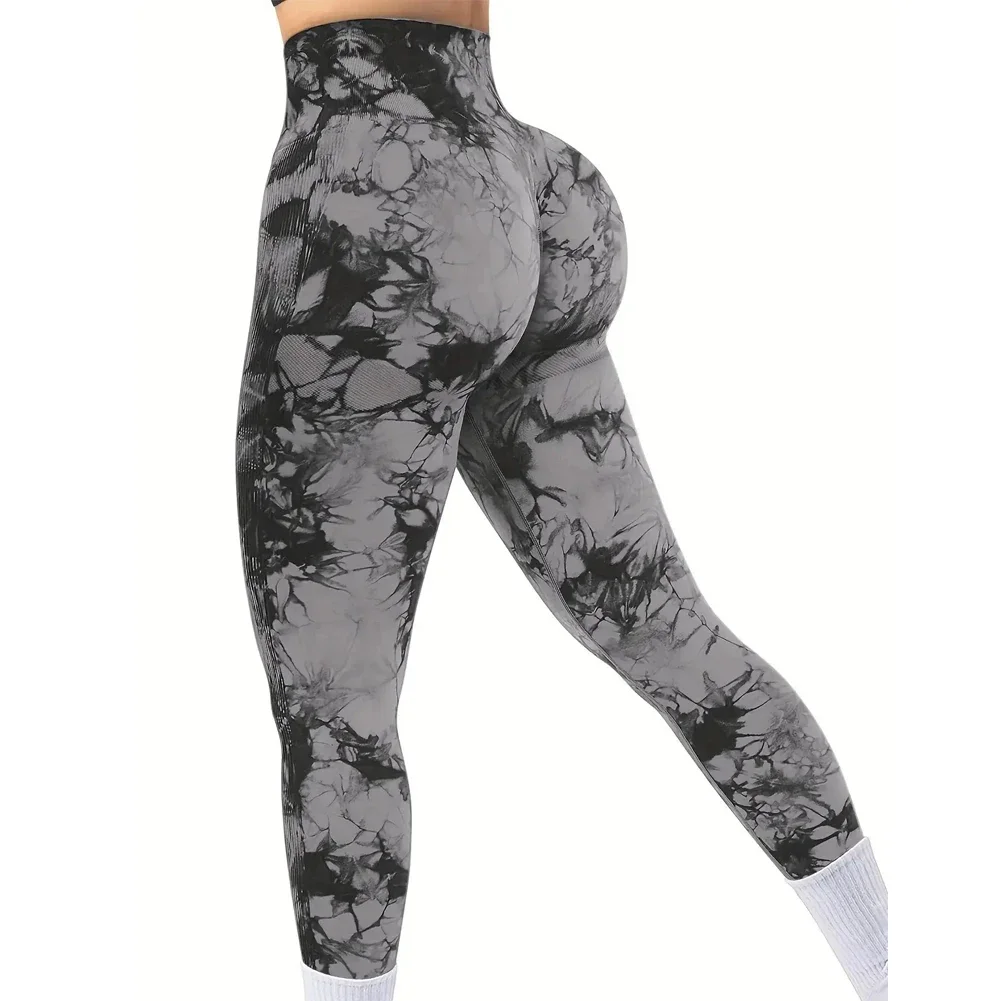 Yoga Pants Women's Tie-Dye Seamless Peach Butt High Waist Butt Pants Stretch Fitness Yoga Pants