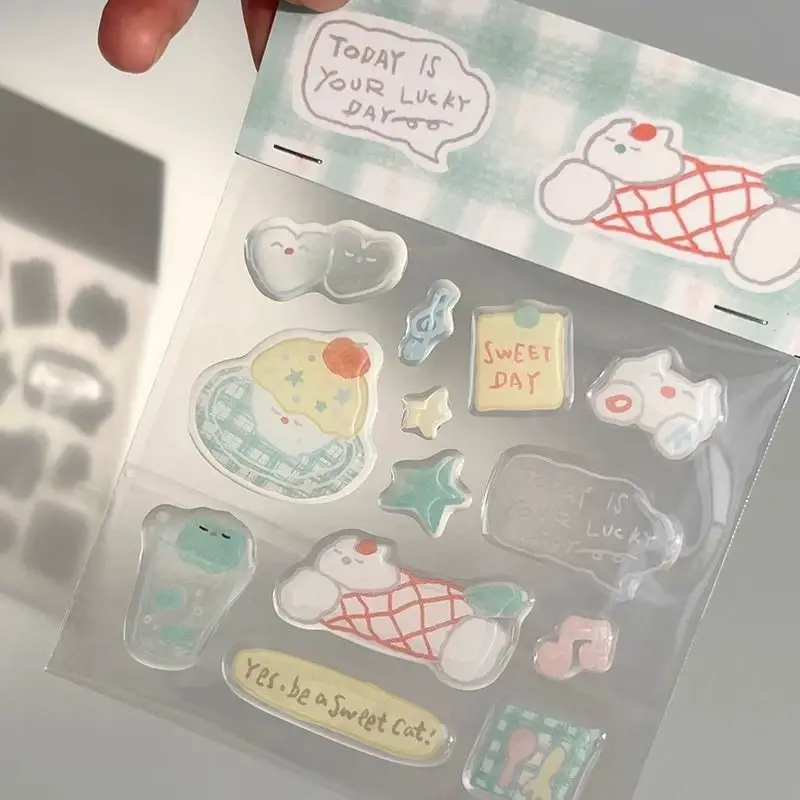 Cute Cartoon 3D Snowman Dogs Crystal Drop Rubber Stickers Kawaii Deco Stickers DIY Phone Sticker for IPad Mobile Phone Computer - Image 17