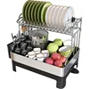 Stainless Steel Dish Drying Rack, Extra Large Dish Racks for Kitchen Counter, 2 Tier Dish Drainer and Drainboard Set 1