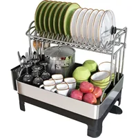 Stainless Steel Dish Drying Rack, Extra Large Dish Racks for Kitchen Counter, 2 Tier Dish Drainer and Drainboard Set 1