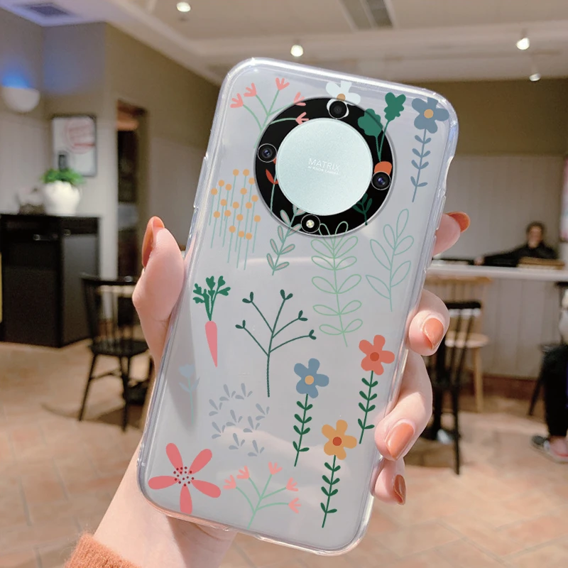 Clear Shockproof Silicone Case with Cute Cat Design - Transparent Cover