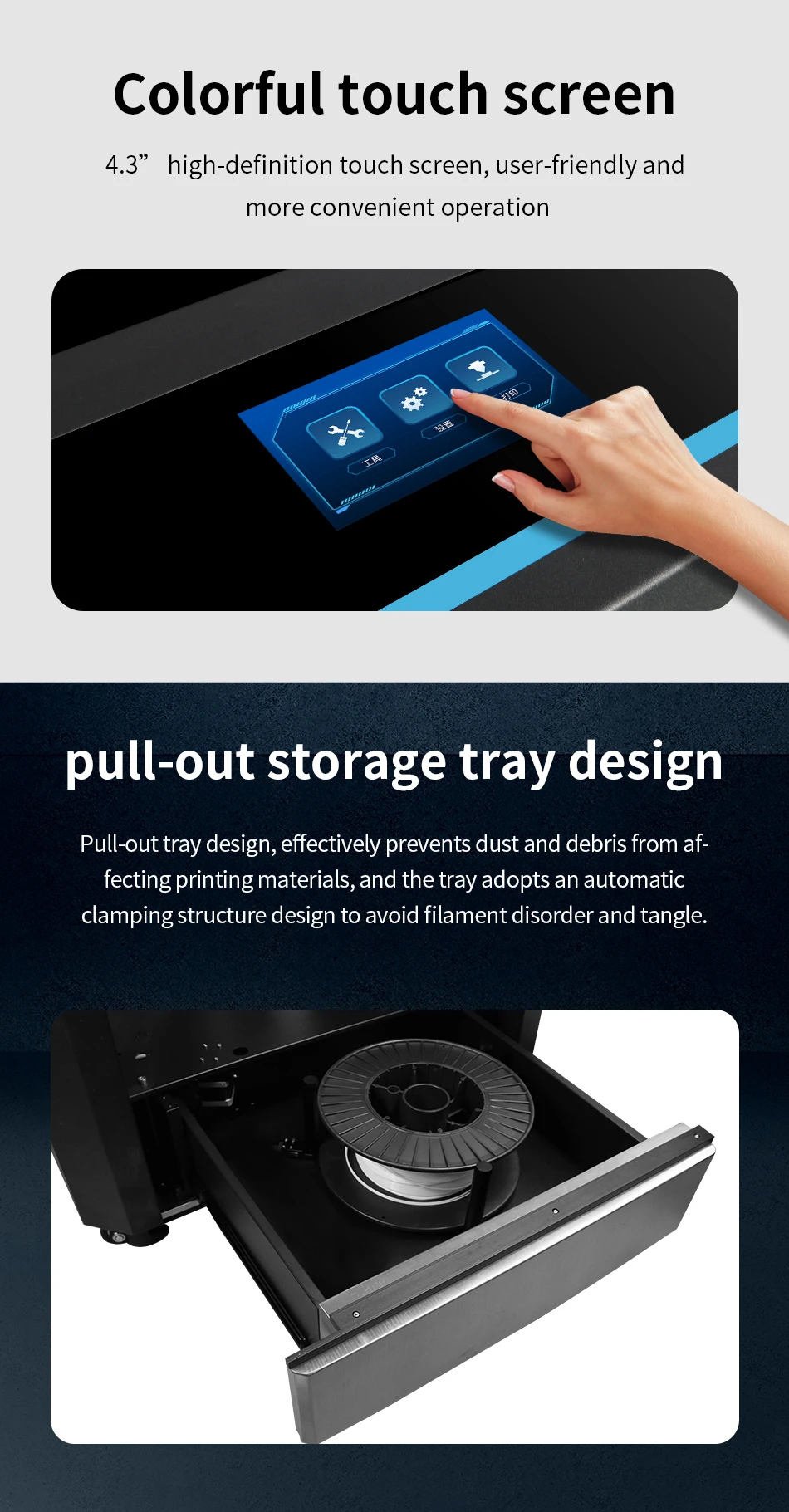 S886ef56e121c40be930cc59a21defb7eQ JG MAKER A9 Pro Przemysłowa drukarka 3D Duża objętość wydruku 500x400x600mm Automatyczne poziomowanie łóżka Marka Zasilacz Kolej