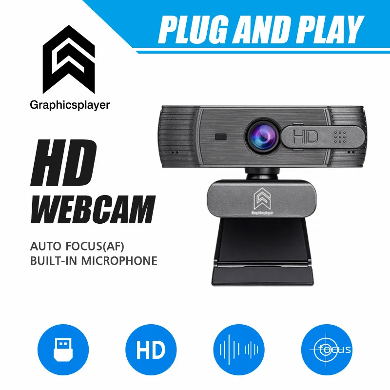 

Webcam 1080P Auto focus , HDWeb Camera 1920 x 1080p with Built-in HD Microphone USB Plug