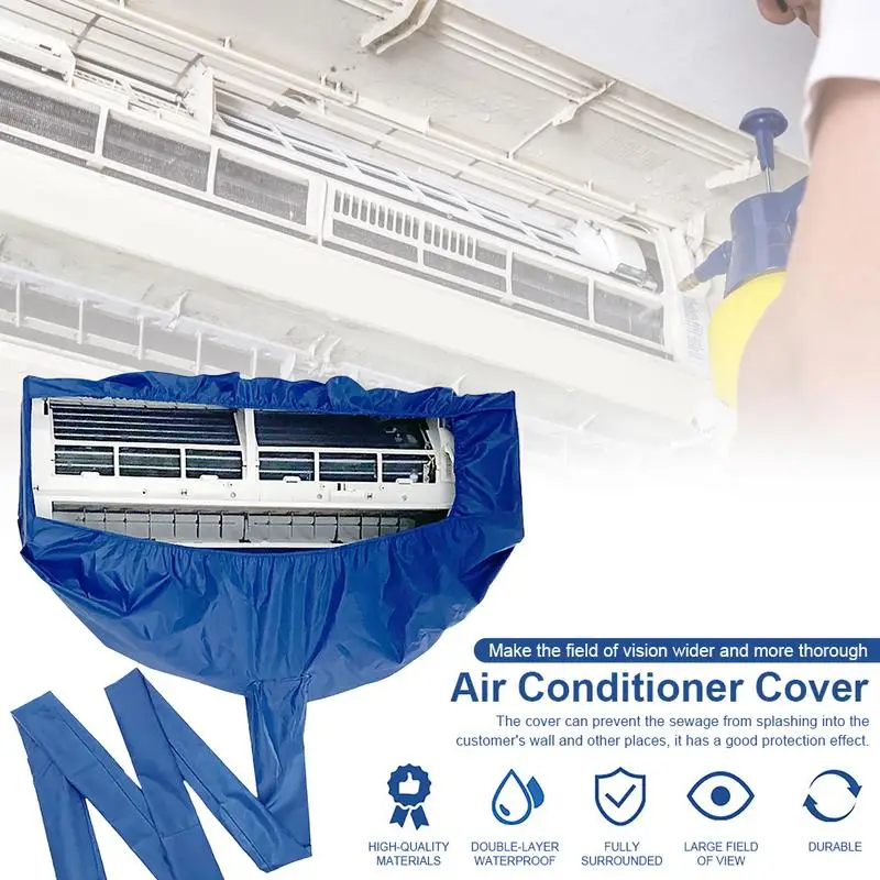 

Professional Air Conditioner Cleaning Cover With Drain Outlet Waterproof Dust Clean Protector Bag Cover Household Tools 40a