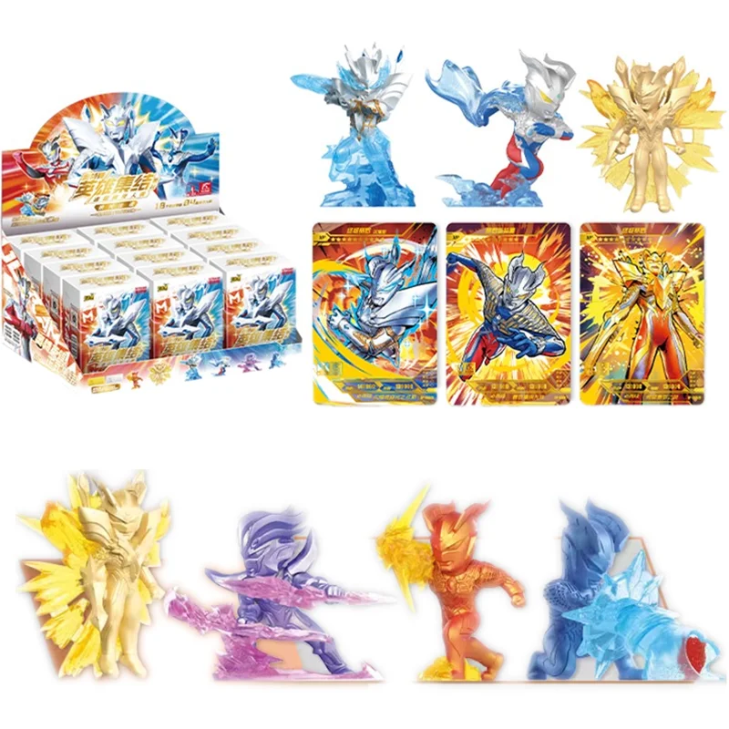 ウルトラマン 立体カードフィギュア Kayou 1BOX 4個入 KAYOU-箱付きウルトラマンカード,輪ゴム人形モデル,珍しい漫画