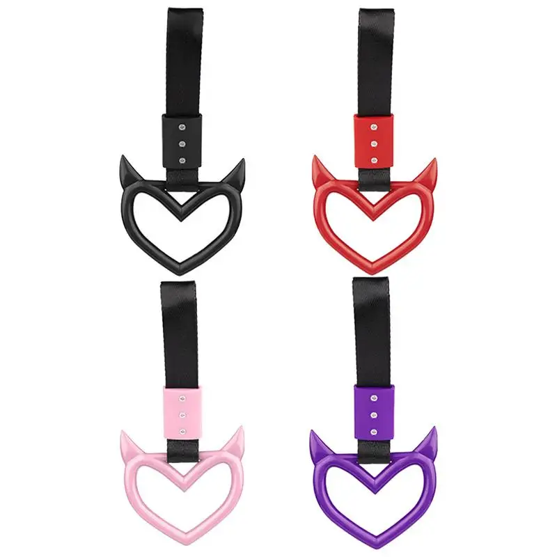 Tow Rope Heart Ring 1pc Car Tow Decoration Belt Train Bus Handle Hand Strap Drift Charm Car Handle Straps decor Styling car accessories strap car decoration strap car tow decoration