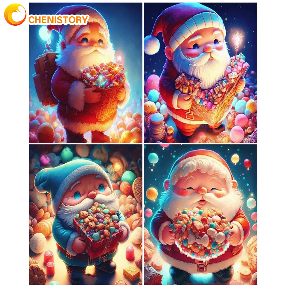 

CHENISTORY 60x75cm Painting By Numbers Handpainted Christmas Figure Number Painting DIY Paint By Numbers Adults Handcrafts