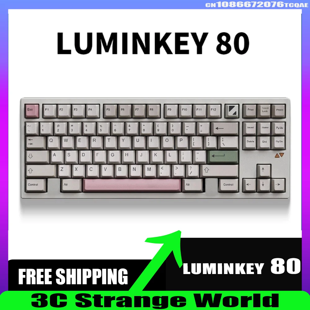 

Luminkey 80 Mechanical Keyboard 88keys All Aluminum Three Mode 2.4g Bluetooth Wireless E-sports Keyboard Kits Office Gamer Gift