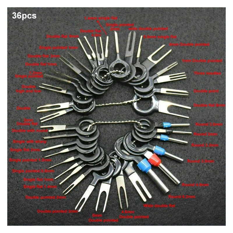 

18//36pcs Car Terminal Removal Tool Wire Plug Connector Extractor Puller Release Pin Extractor Kit For CarPlug Repair Tool