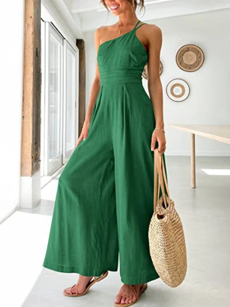 Wide Leg Casual High Jumpsuit Wide Leg High Waist Jumpsuit