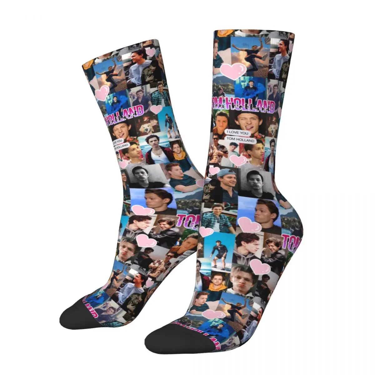 

Crazy Design Tom Holland Pictures Football Socks Soft Long Socks Christmas Gifts for Unisex Breathable