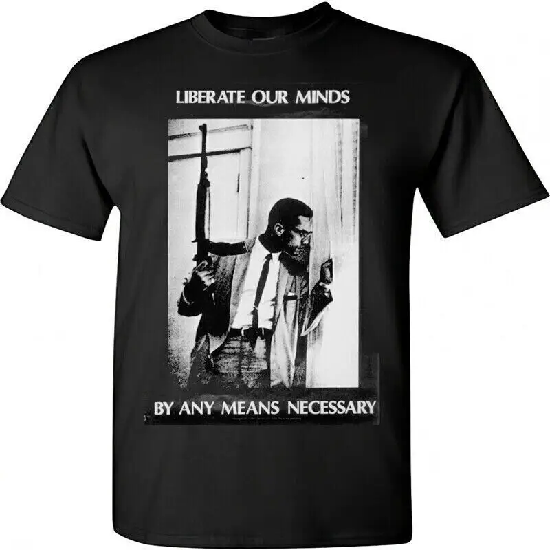 По каким-либо причинам, новая черная футболка Малкольма X с винтажным длинным или коротким рукавом