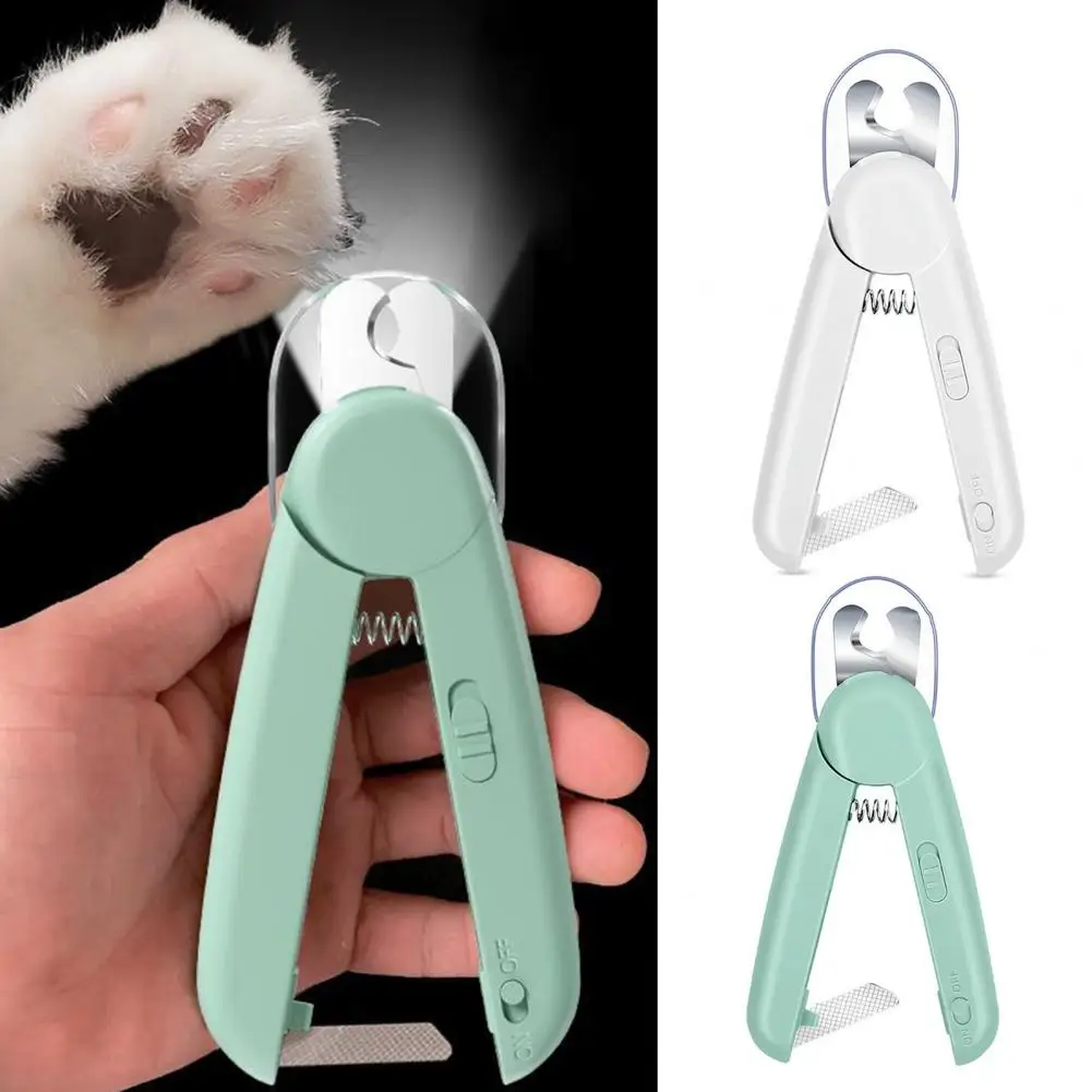 Pet Nail Clipper Comfortable Grip Hidden File Pet Nail Trimmer Pet Cat