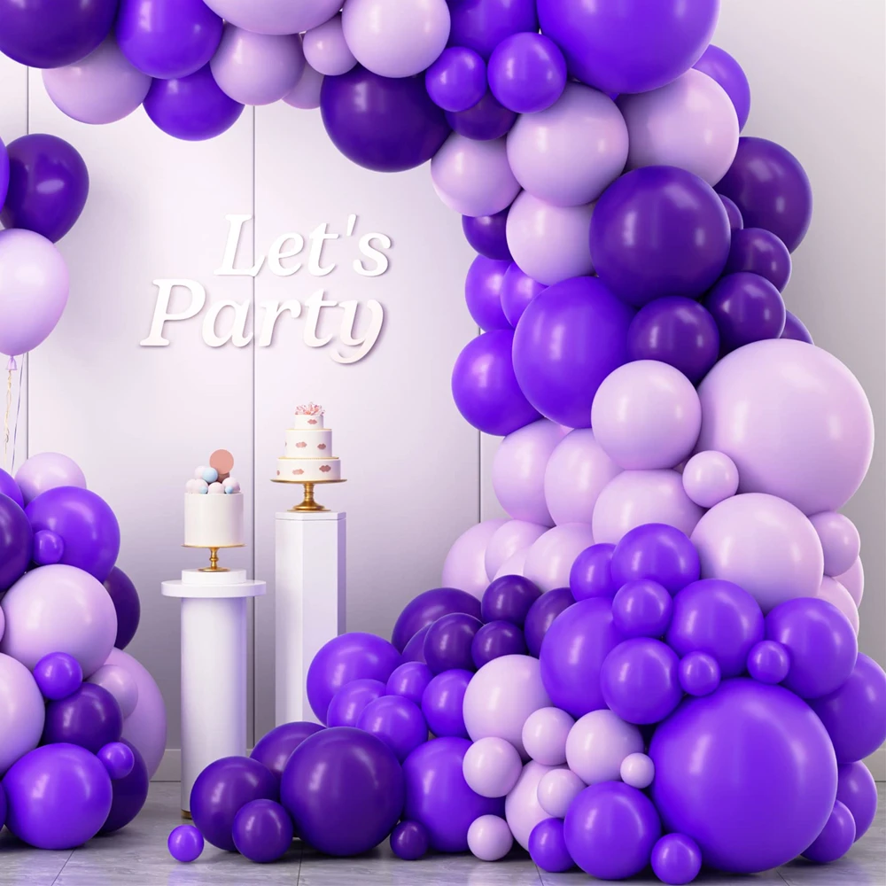 

109pcs Different Sizes Purple Latex Balloon Garland Arch Kit for Wedding Graduation Jungle Themed Birthday Party Decoration