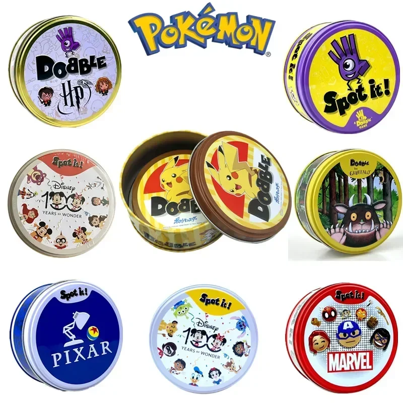 Spot It Dobble Pokemon Harry Potter Disney Pixar Letter Board Games Kids Camping Party Collectible Double Game Card Games Gifts