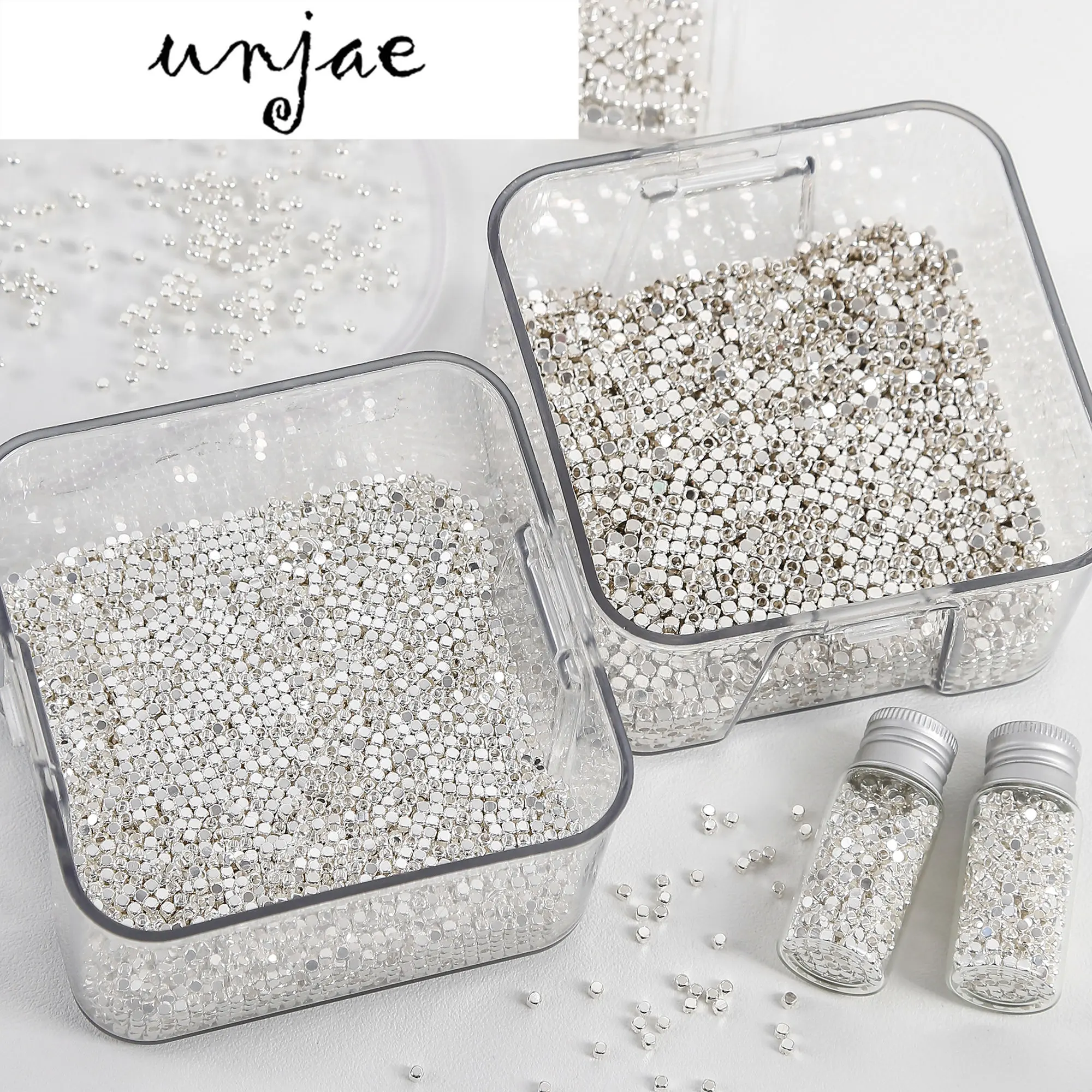 

Сломанное серебро, несколько природных цветов, сохраняющих толстые серебряные Квадратные бусины, рассыпанные бисером, материал для ожерелья, браслета, аксессуары.