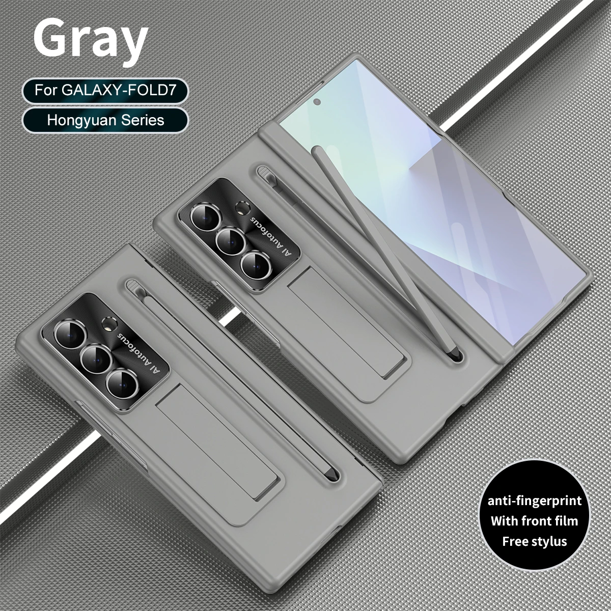 Elegant Fashion Bracket Phone Case with Front Protection Film and S Pen Holder