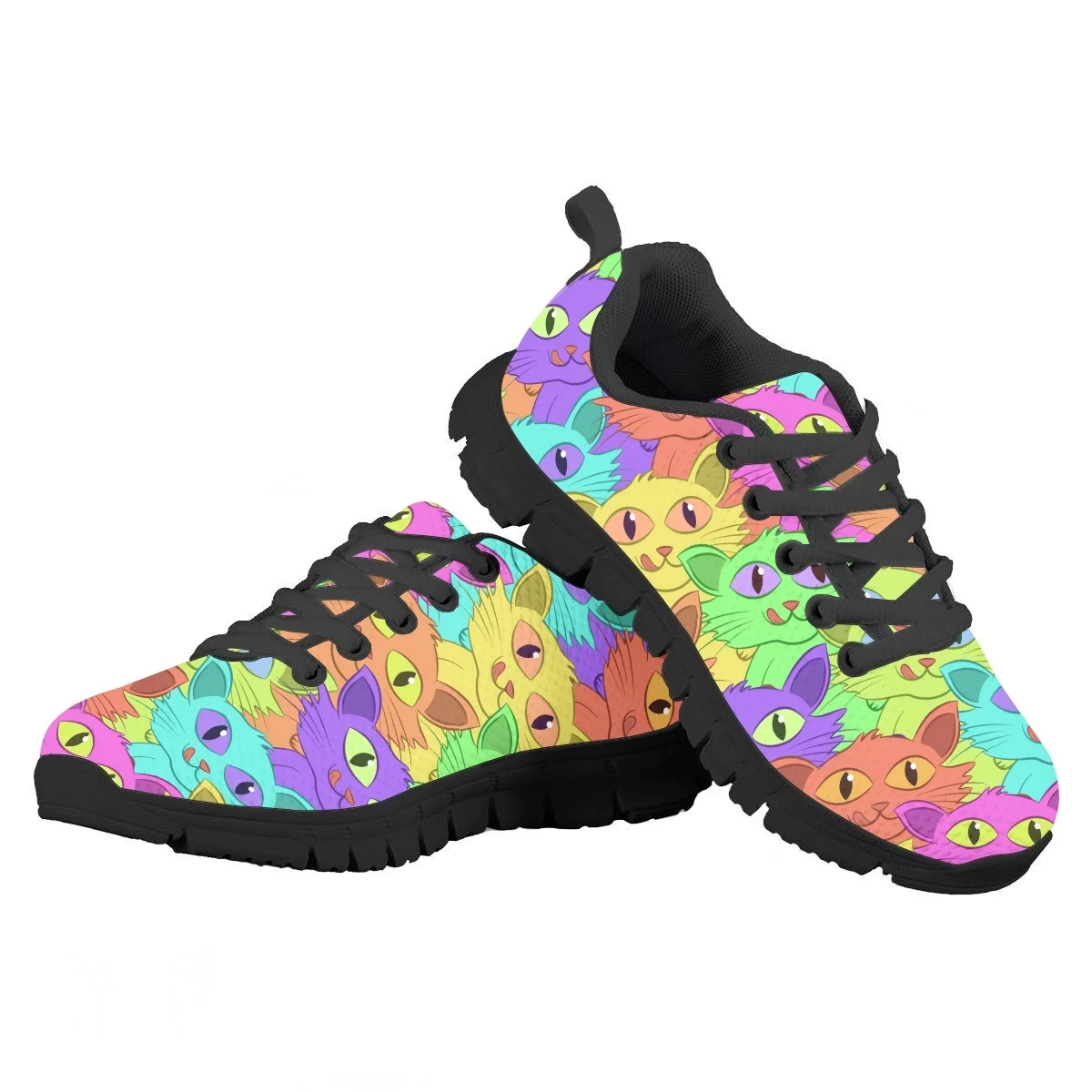 Kawaii Gradient Cat Pattern Children's Running Shoes Outdoor Travel Wear-Resistant Footwaer Brand Design Breathable Sneakers New brand for my son подгузники travel pack s 4 8 кг 5