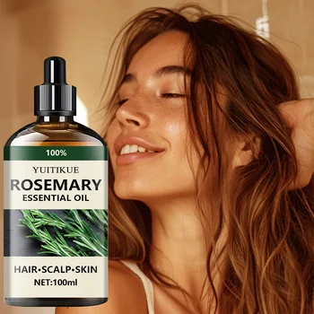 100% pure rosemary essential oil, suitable for hair, scalp, and skin, natural aromatherapy oil, nourishing and revitalizing. 2