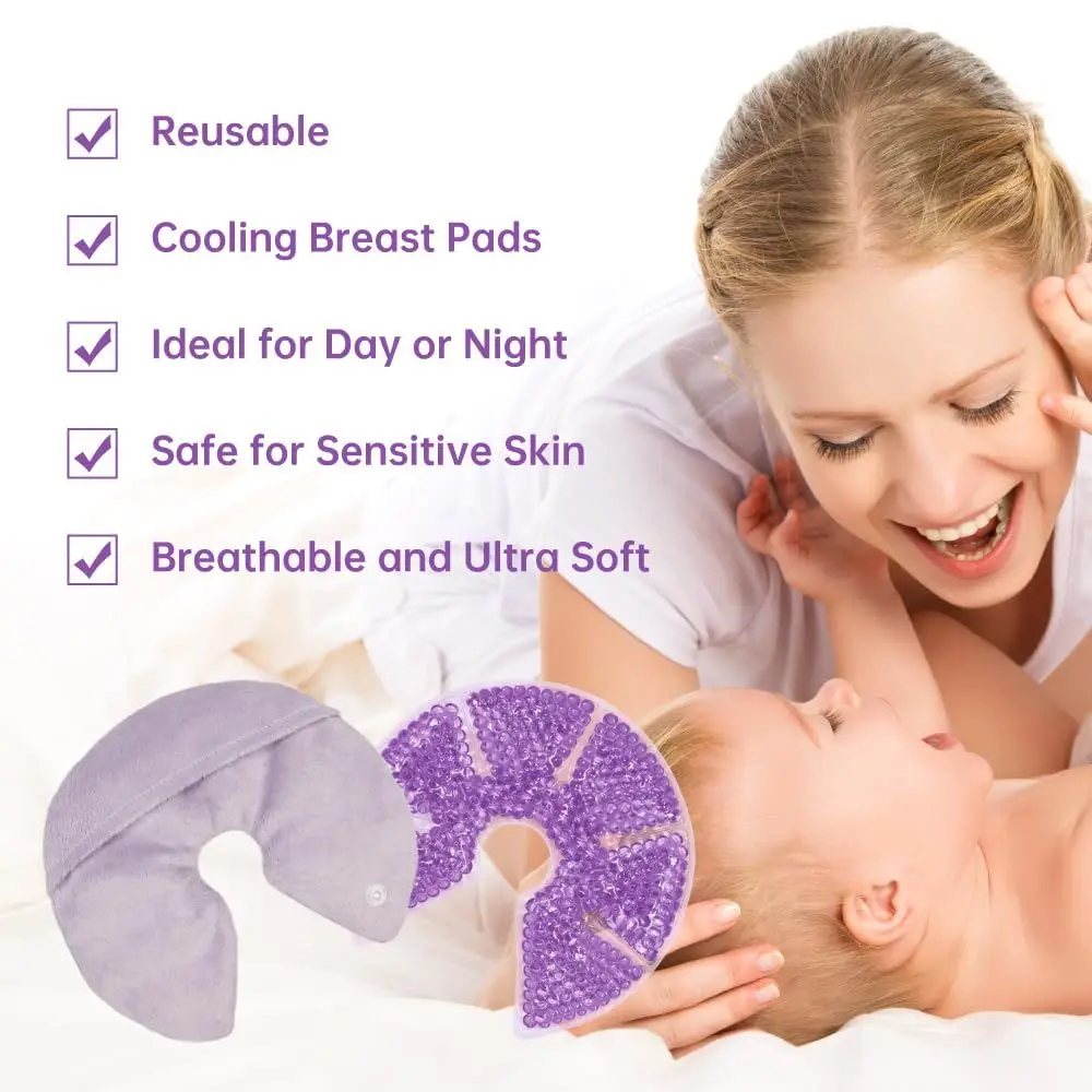 Breast Pads Milk Pads 2pcs Breast Gel Pack Cooling Breast Gel Pads for Breastfeeding