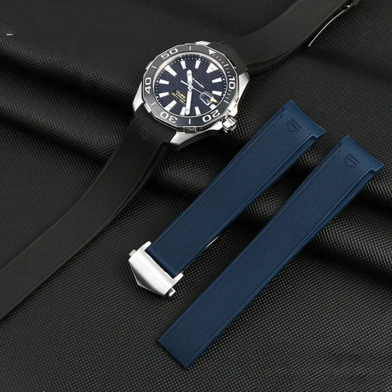 Cinturino Per Orologio In Gomma Siliconica Cinturino Impermeabile 22Mm Per Tag Heuer Aquaracer 300 Way201B Caliber 5 Catena Dell'Orologio