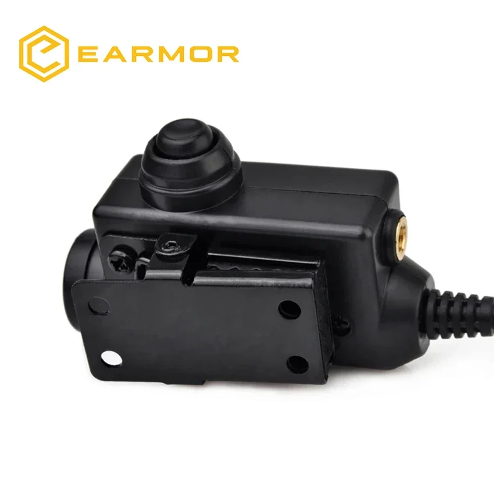 EARMOR Tactical PTT Tactical Headset Button activated push-to-talk PTT adapter M51 and AUX radio interface KENWOOD 3