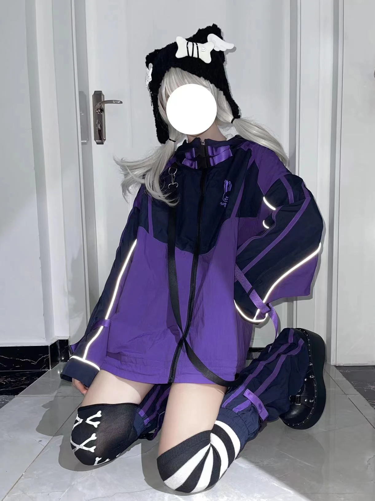 Y2K Japanese Sweet Cool Purple Women's Sports Jacket Autumn New