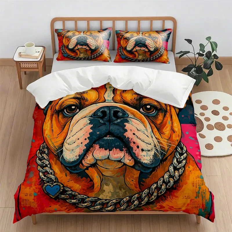 Cartoon Animal Print Digital Printing Quilt Cover Set with Pillowcase - No Bed Sheets Required Comforter Cover