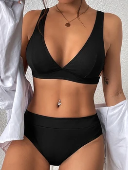 Bikini sexy 2025 Costume da bagno solido da donna Costumi da bagno imbottiti da donna Costumi da bagno femminili Bagnanti Costume da bagno da bagno 1