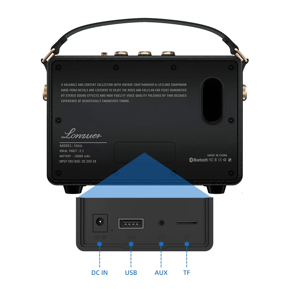 Lonzuer Audio Portable Bluetooth Speaker 2.1 Channel Sound Box 80W Support USB AUX TWS Desktop Bluetooth Speaker For Home Audio 3