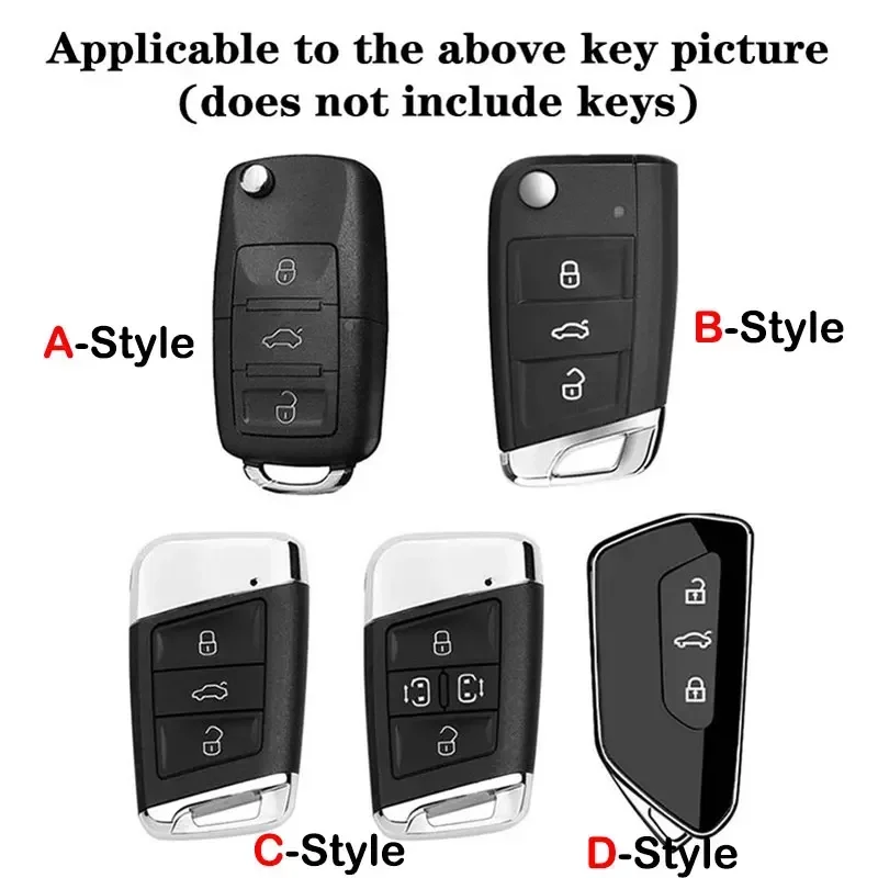 Auto TPU Zinc Alloy Key Case Bag For VW Volkswagen GOLF 6 MK6 Car Key Chain Car Metal Key Shell Interior Decoration Accessories 4