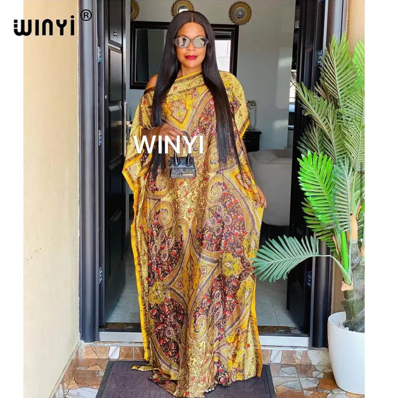 

Dress Length:130cm Bust:130cm New Fashion dresses Bazin Print Dashiki Women Long Blouse Yomadou Color Pattern oversize