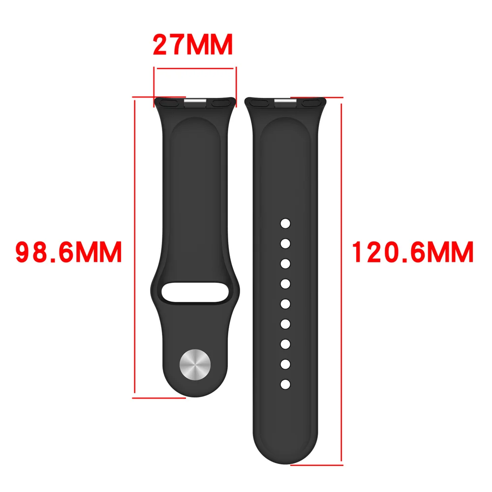 Enhanced Silicone Wristband Strap for Smartwatch, Single Color Replacement