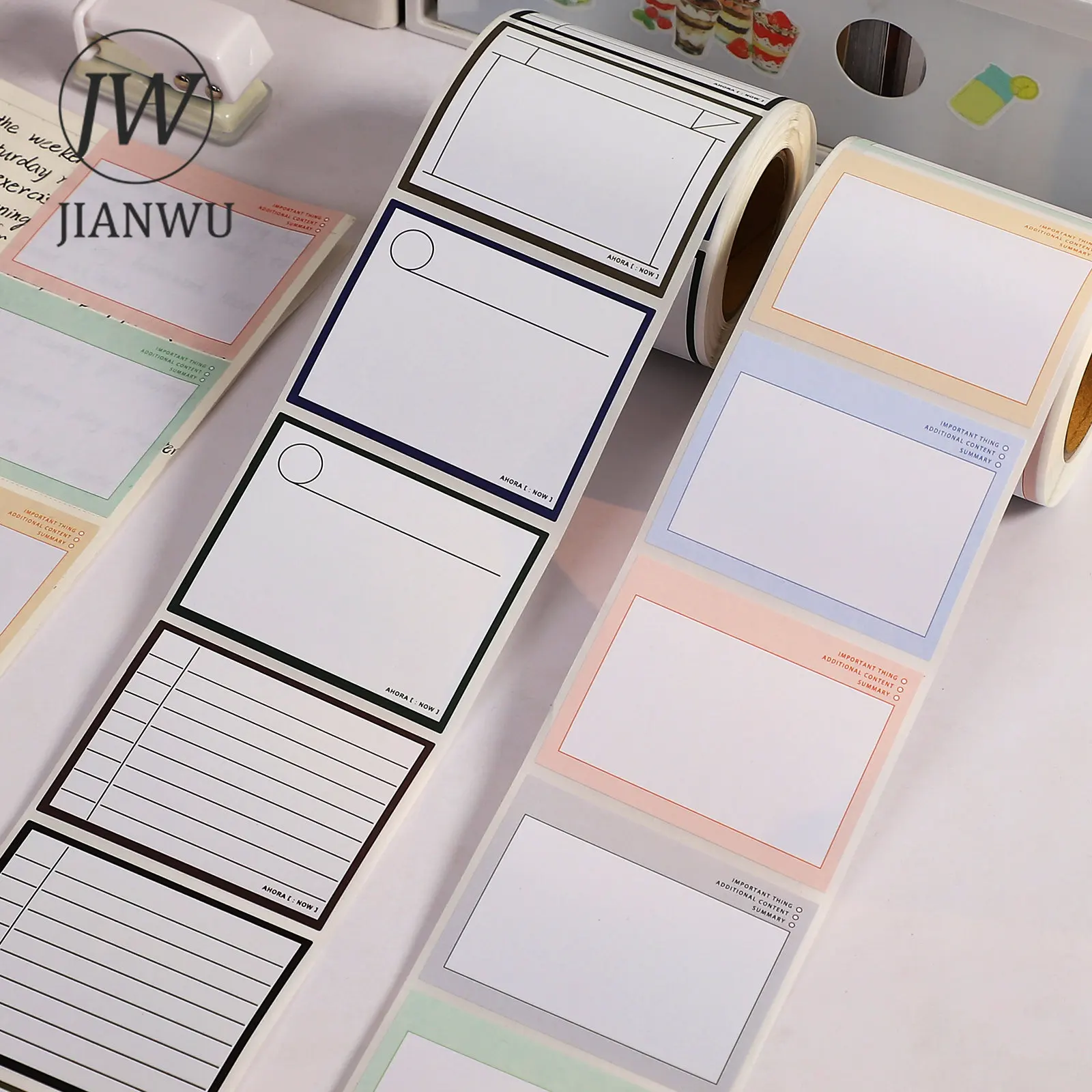 JIANWU 250 Sheets Pull Out Design Sticky Notes Box Creative DIY Memo