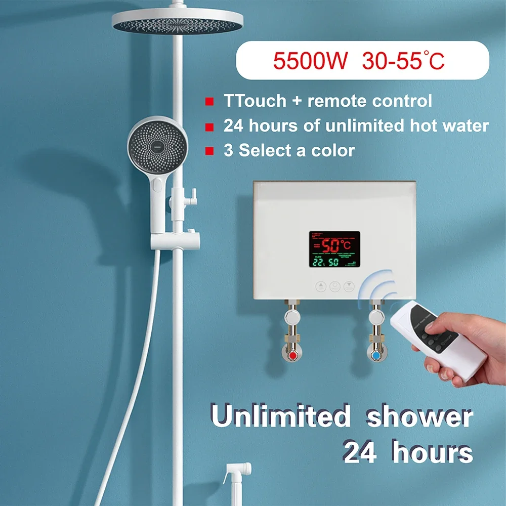Small Electric Shower Boiler Inline Water Heater 3000w Tankless