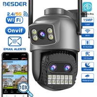 BESDER 15MP Wifi Camera PTZ Outdoor Dual Screen 10X Digital Zoom Human Detection 10MP Security IP Camera Surveillance O-Kam Pro 1
