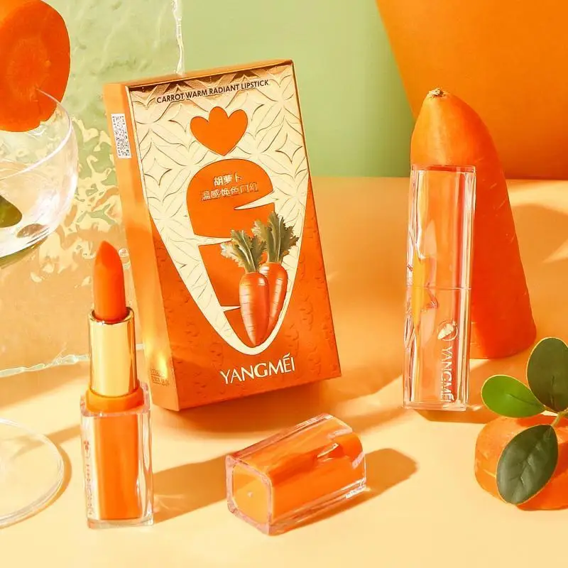 

1Pc Carrot Lip Balm Lasting Moisturizer Crystal Lip Balm Temperature Color Changing Lip Balm Winter Lips Care Makeup Cosmetic