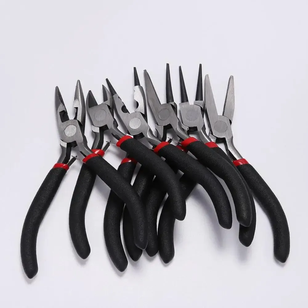 8pcs 미니 쥬얼리 펜치, 라운드 곡선 바늘코 비딩, 쥬얼리 제작 및 수리용 DIY 공예 도구 키트 Ck1161