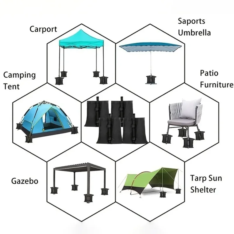 Camping Equipment Outdoor Accessories Garden Gazebo Foot Leg Feet Weights Sand Bag Marquee Waterproof Tent Set Tent Accessories