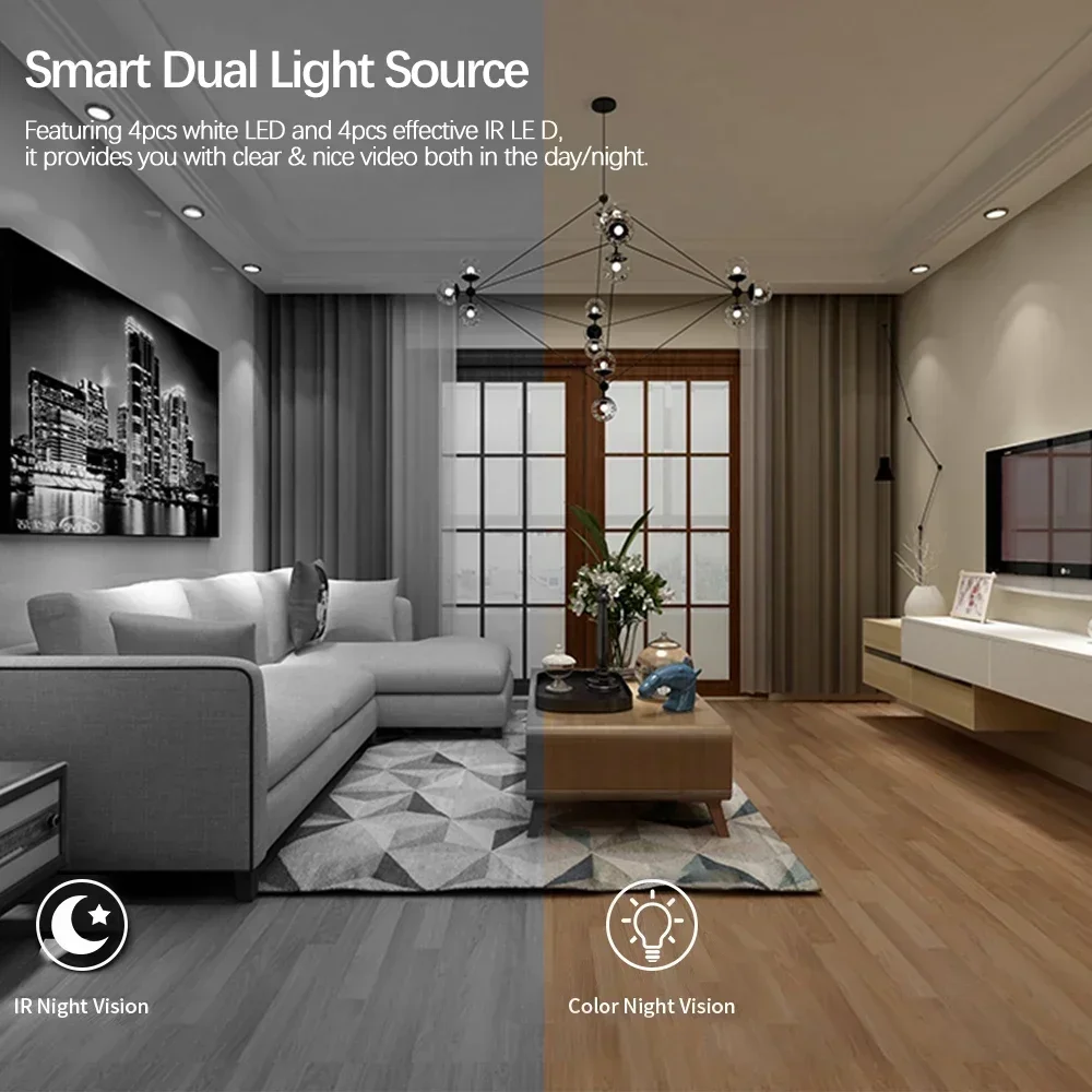 5MP Smart WiFi Camera Indoor Security Home For Motion Detection Surveillance Camera With Auto Tracking Full-color Night Vision