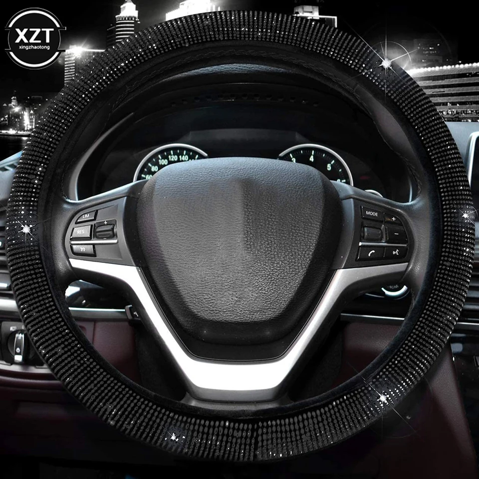 TOEECY Coprivolante Auto Glitter Strass Universale 36-39cm Antiscivolo Coprivolante In Pelle Copri Volante Accessori Auto Interno per La Maggior Parte Delle Automobili Multicolore TOEECY Coprivolante Auto Glitter Strass Universale 36-39cm Antiscivolo Coprivolante In Pelle Copri Volante Accessori Auto Interno per La Maggior Parte Delle Automobili Multicolore