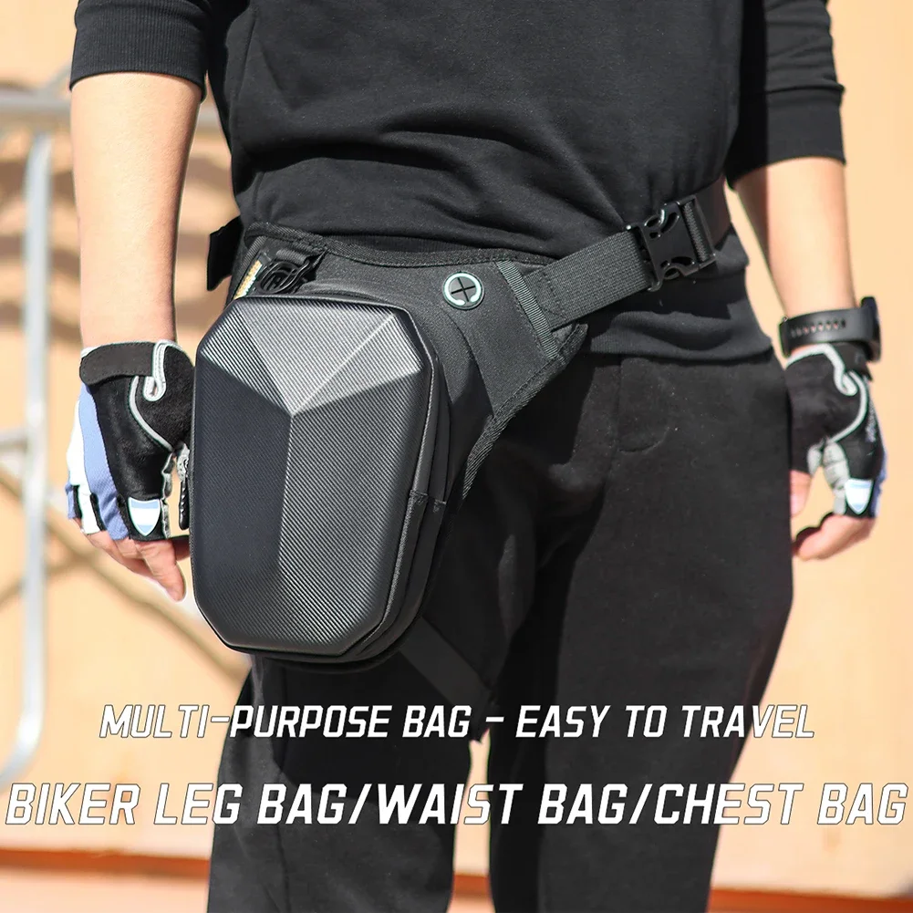 Motorcycle Leg Side Bag EVA Hard Shell Crossbody Fanny Pack