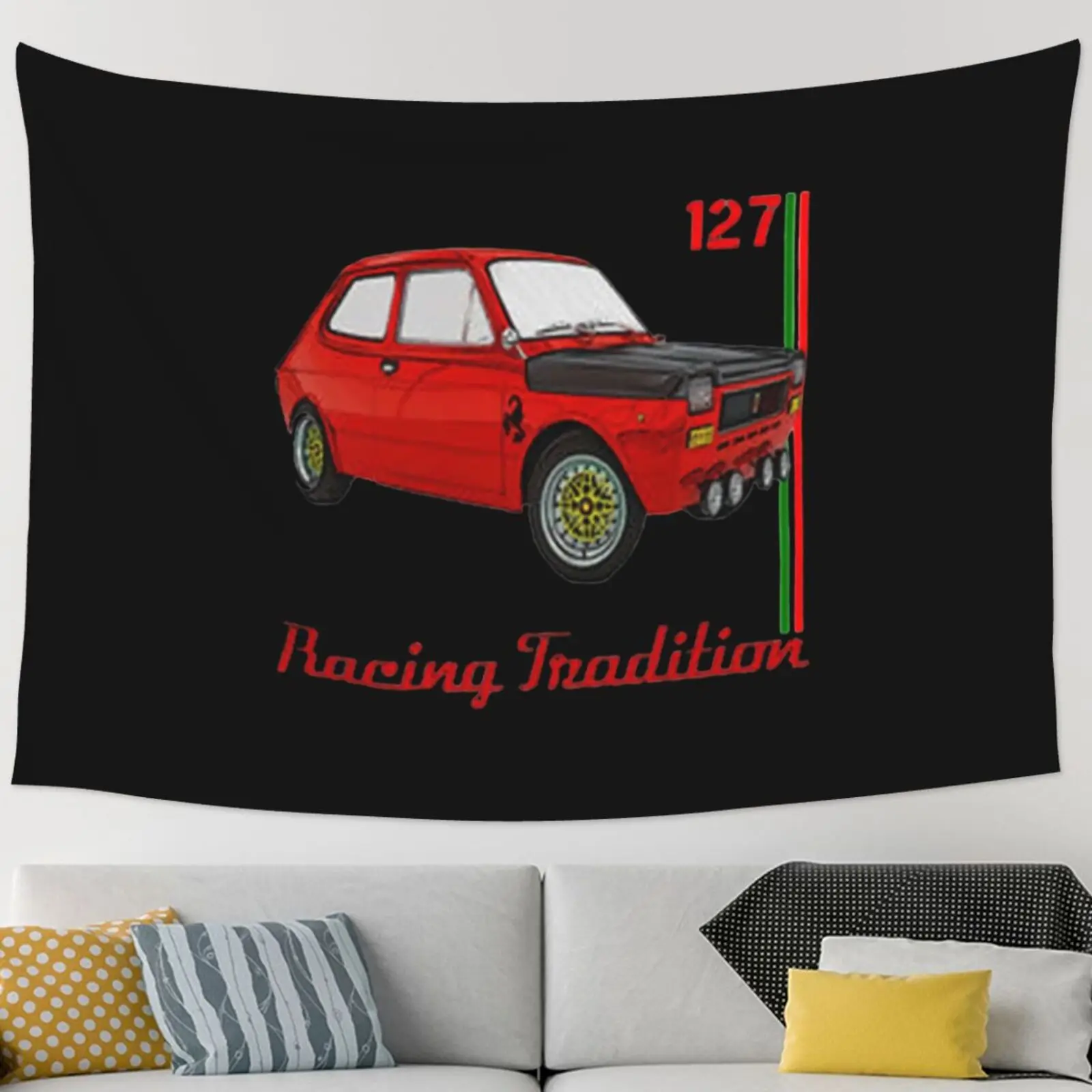 Fiat Abarth 127 Inspired Amazing Graphic Tapestry Wall Hanging Sea Tapestry Aesthetic Astrology Wall Decoration