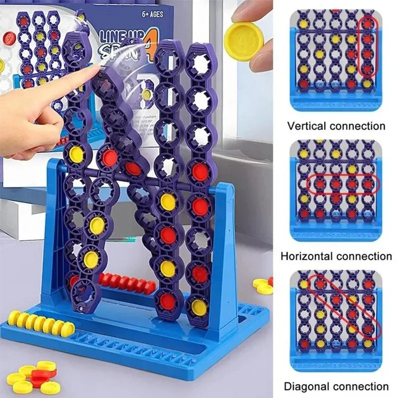 Connect 4 Spin Game Four In A Row Rotating Chessboard 2 Player Board Games for Family Kids Funny Board Game Puzzle Toys Kid Gift 3