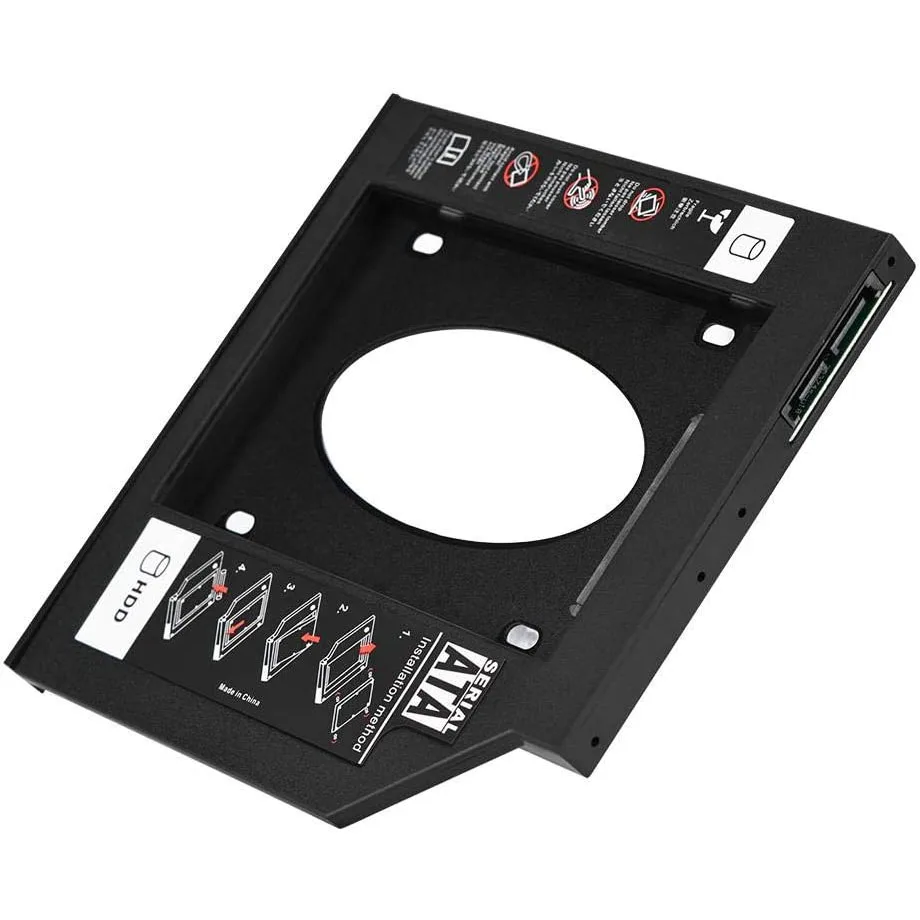 9.5mm 12.7mm 노트북 광학 베이 HDD SSD 캐디 플라스틱 하드 드라이브 브래킷 슬림 하드 디스크 마운팅 프레임 (노트북 광학 드라이브용)