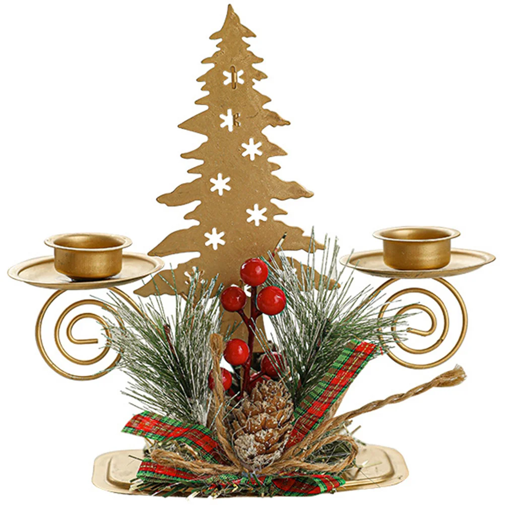 

Desk Decor Holiday Decorations Stand Ornaments Christmas Gift Xmas Candleholder Party Candlestick