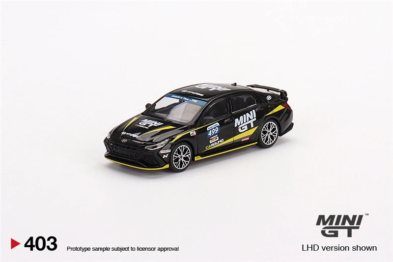 

Мини GT 1:64 Hyundai Elantra N #499 Caround Racing Hyundai N-фестиваль LHD коллекция литой модели автомобилей миниатюрная