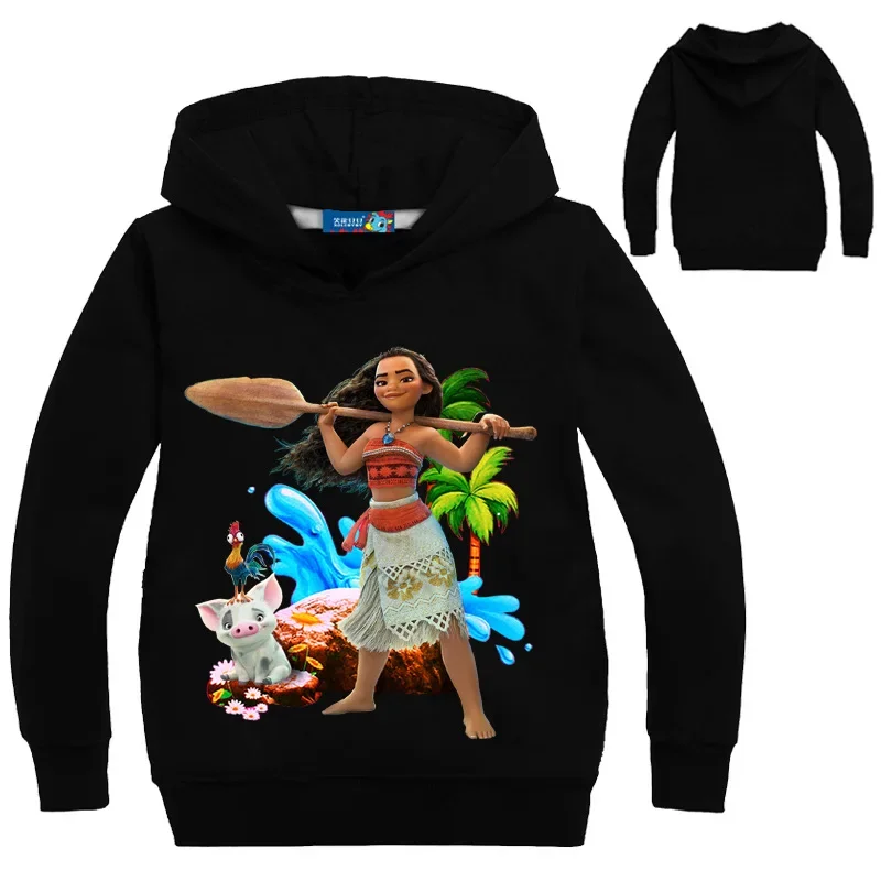Fashion Children Clothes Moana Printed Hoodies Baby Girls Moana Long Sleeve TShirts Tops Tees Boys Sweatshirts Outerwear Pajama