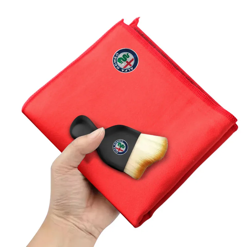 Car Interior Cleaning Kit: Soft Brush & Microfiber Towel